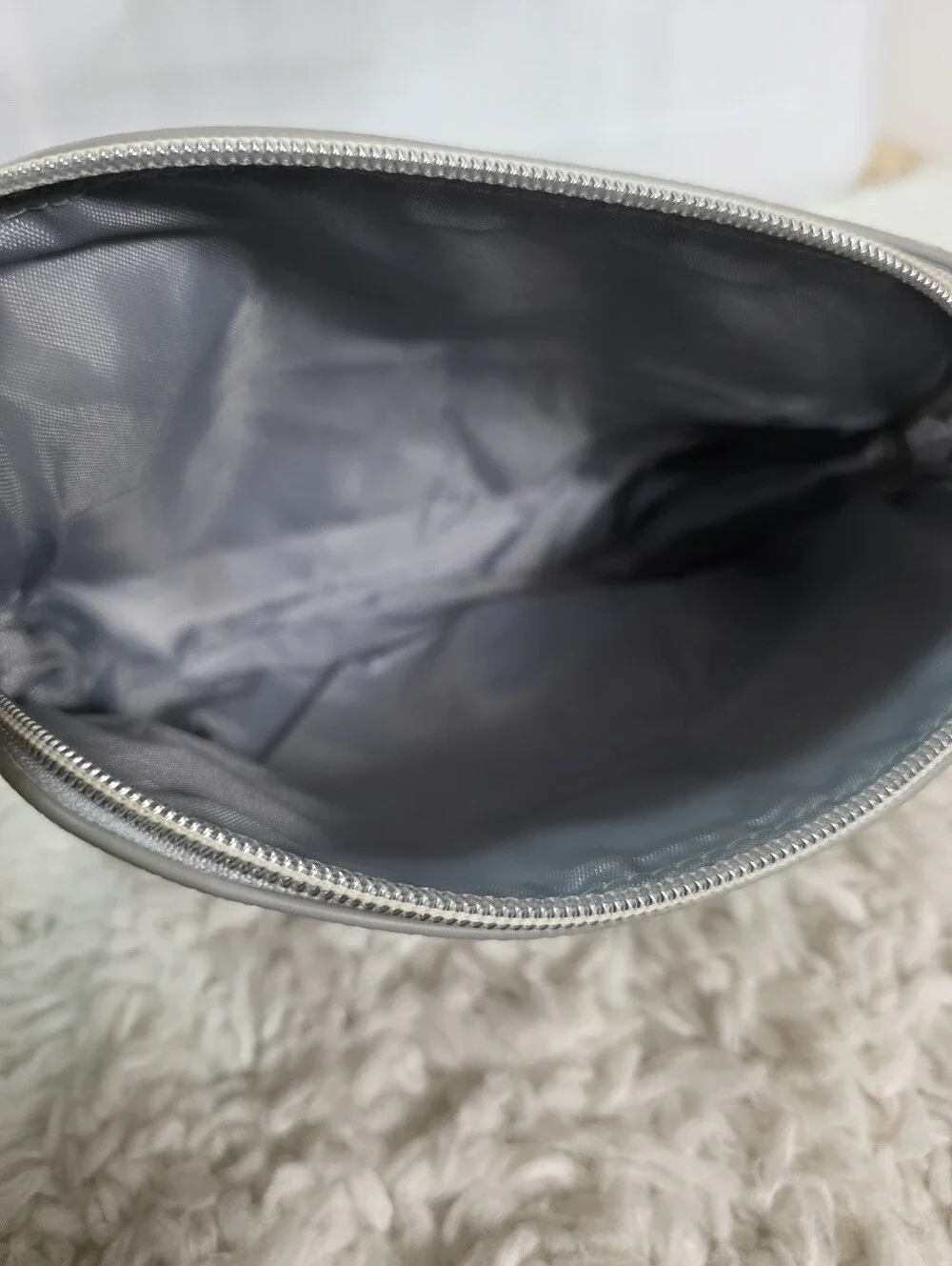 Obagi Silver Metallic Cosmetic Case Bag